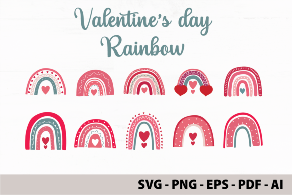 Download Boho Rainbow Valentine's Day SVG Bundle - Bow Collection