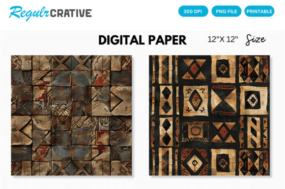 Download Digital Paper Pack African Mud Cloth - Digital paper Collection