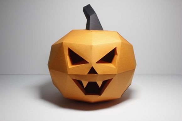 Download Vampire Halloween Pumpkin 3D Paper Sculpture - Paper Collection