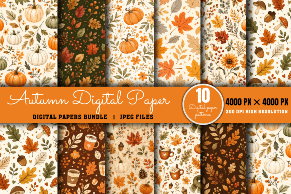 Download Autumn Digital Paper Bundle, Fall Digita - Digital paper Collection