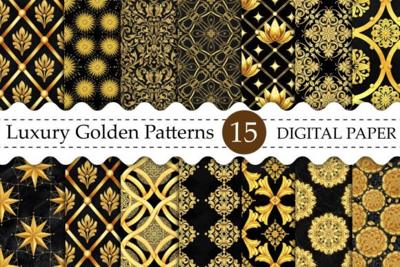 Download Luxury Golden Patterns Digital Paper - Digital paper Collection