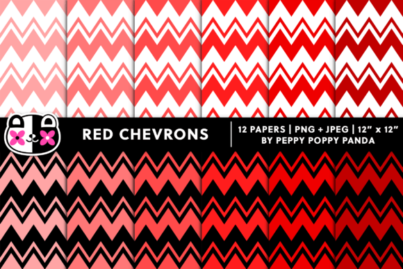 Download Red Chunky Chevron Digital Paper Set - Digital paper Collection