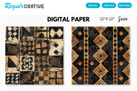 Download Digital Paper Pack African Mud Cloth - Digital paper Collection