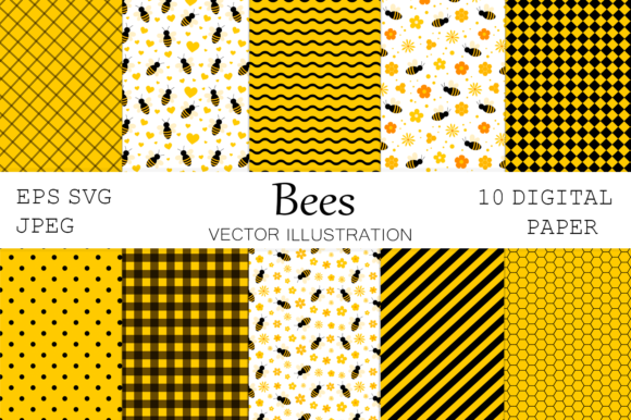 Download Bees Digital Paper. Abstract Paper - Digital paper Collection